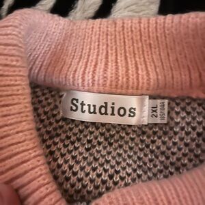 Studio Soft Pink Cowl Neck Sweater